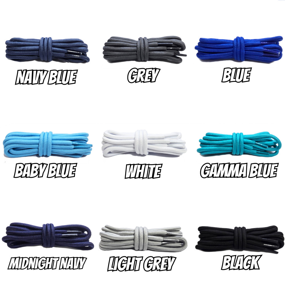 Jordan XI Thick Rope Laces - For AJ 11- 13 colours - Gamma Blue - Red - GYM Red - Cool Grey - Black - White - Legend Blue - UNC Blue - Midnigth Blue - Navy Blue - 